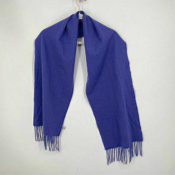 Enya Mantovani purple Wool &‎ Cashmere Fringe Scarf - Picture 1 of 8